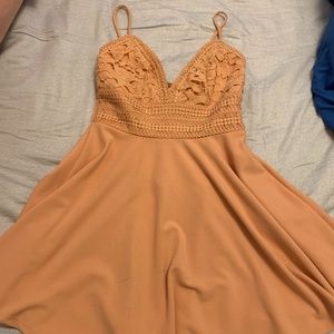 Light pink spaghetti strap mini dress